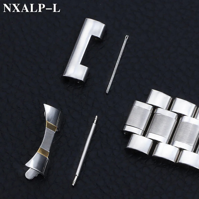 Curved End Stainless Steel Watch Band for Longines 18mm 20mm 22mm 24mm Solid Metal Bracelet Butterfly Clasp Universal Wristband
