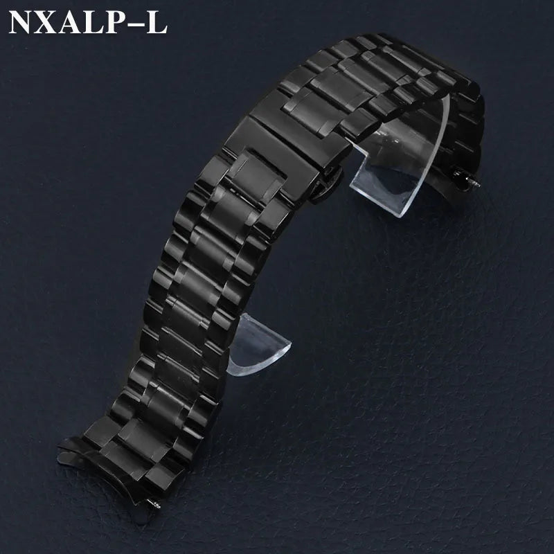 Curved End Stainless Steel Watch Band for Longines 18mm 20mm 22mm 24mm Solid Metal Bracelet Butterfly Clasp Universal Wristband
