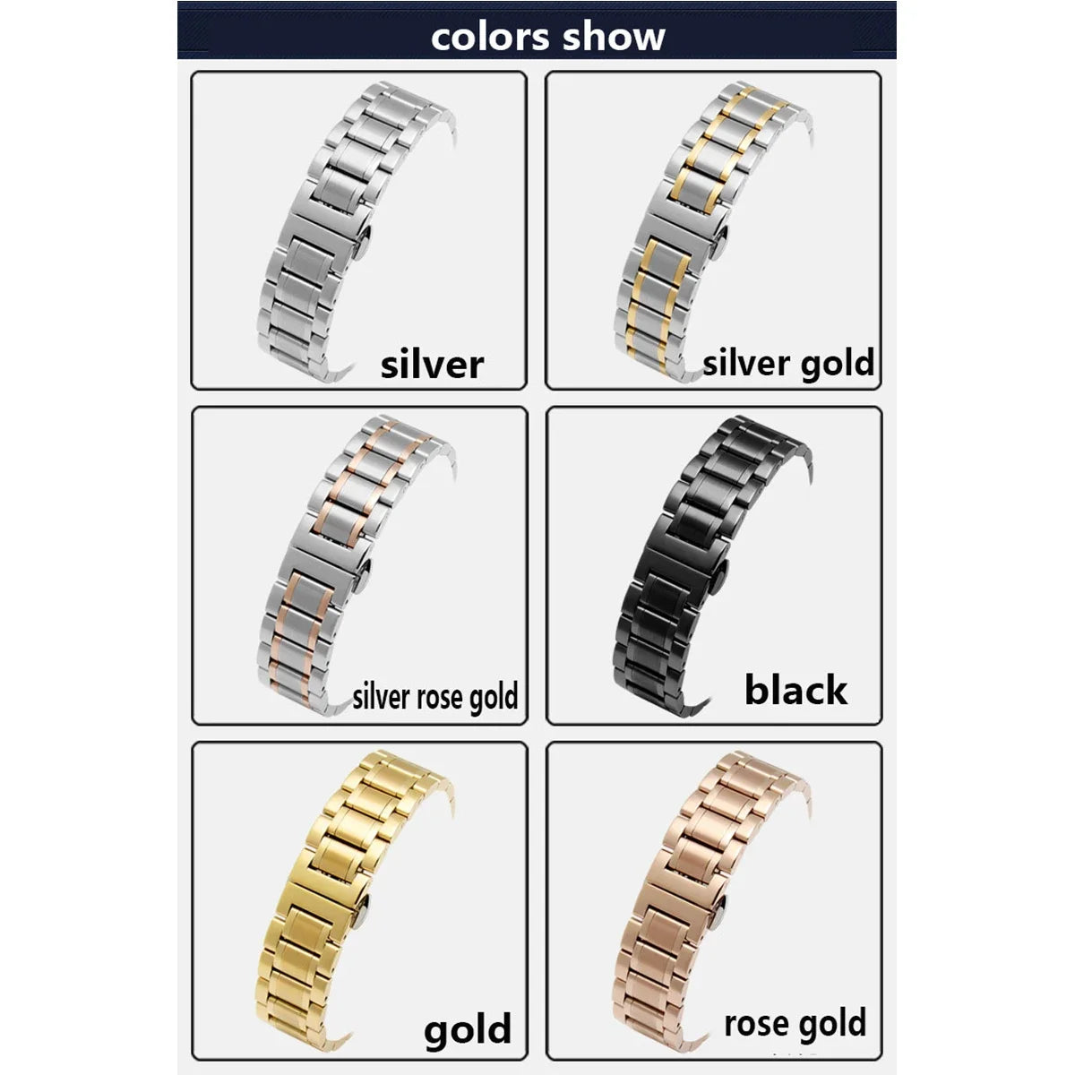 Business Watchband Bracelet For Any Brand Wristband Luxury Stainless Steel 20mm 22mm With Curved Strap Accessories Bands