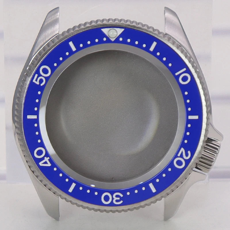 38mm Watch Case Sapphire Glass Part Black/Blue Ceramic Bezel For Seiko Nh35 Nh36 Nh34 Nh38 4R36 Movement 28.5mm-29mmDial Mod Skx