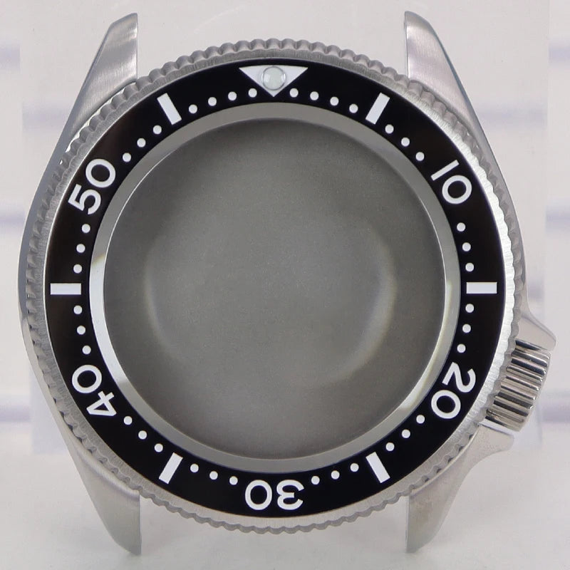 38mm Watch Case Sapphire Glass Part Black/Blue Ceramic Bezel For Seiko Nh35 Nh36 Nh34 Nh38 4R36 Movement 28.5mm-29mmDial Mod Skx