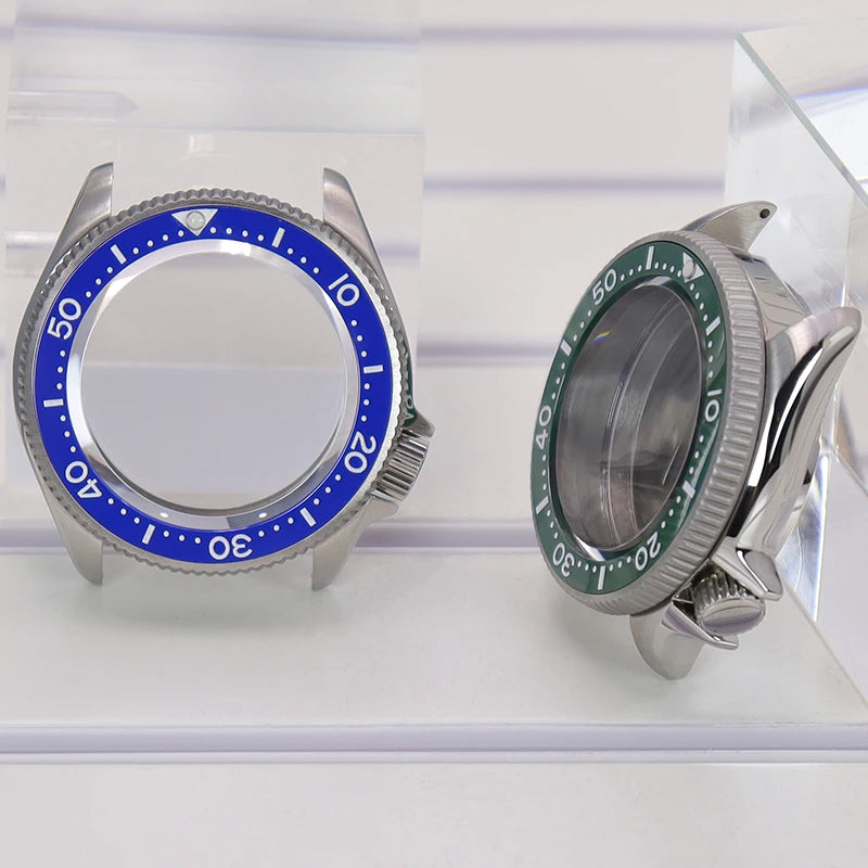 38mm Watch Case Sapphire Glass Part Black/Blue Ceramic Bezel For Seiko Nh35 Nh36 Nh34 Nh38 4R36 Movement 28.5mm-29mmDial Mod Skx