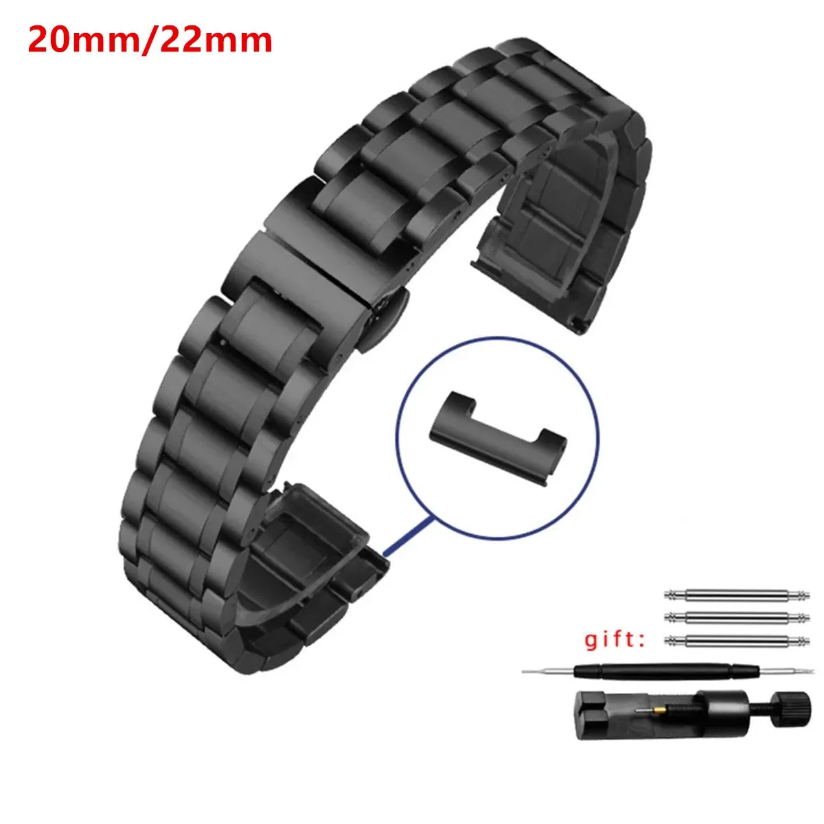 Business Watchband Bracelet For Any Brand Wristband Luxury Stainless Steel 20mm 22mm With Curved Strap Accessories Bands
