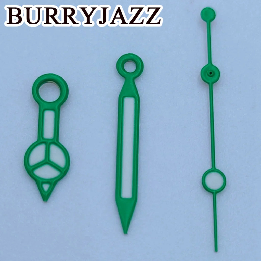 BURRYJAZZ NH35 NH36 NH38 7S26 7S36 4R35 4R36 Watch Hands Black Blue Silver Rose Gold Gold Red Green Hands Green Luminous