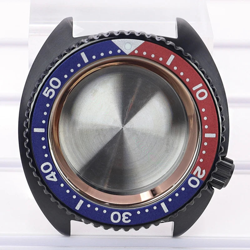 Black pvd 45mm Sapphire Glass Watch Cases 3.8 o'clock Screw-in Crown For Seiko nh35 nh36 4R36 Movement nh35 Watches Accessories