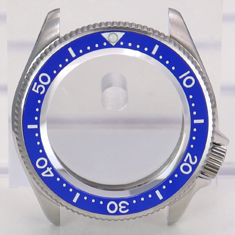 38mm Watch Case Sapphire Glass Part Black/Blue Ceramic Bezel For Seiko Nh35 Nh36 Nh34 Nh38 4R36 Movement 28.5mm-29mmDial Mod Skx