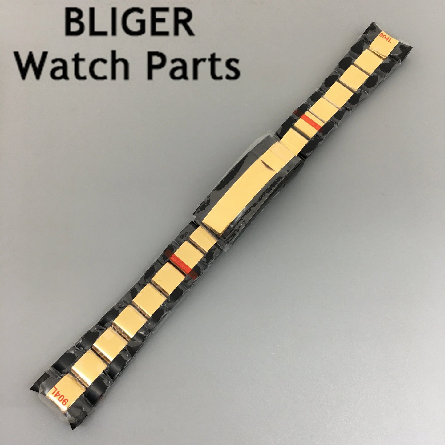 BLIGER 20mm silver black 316L solid stainless steel watch band folding buckle fit BLIGER 40mm watch case bracelet strap