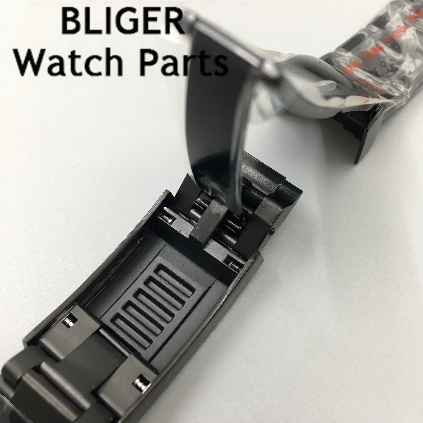 BLIGER 20mm silver black 316L solid stainless steel watch band folding buckle fit BLIGER 40mm watch case bracelet strap
