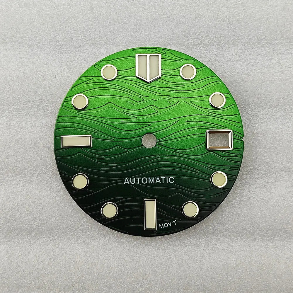 NH35 dial NH36 dial watch dial 28.5mm dial green luminous suitable for NH35 NH36 movement modification watch accessories