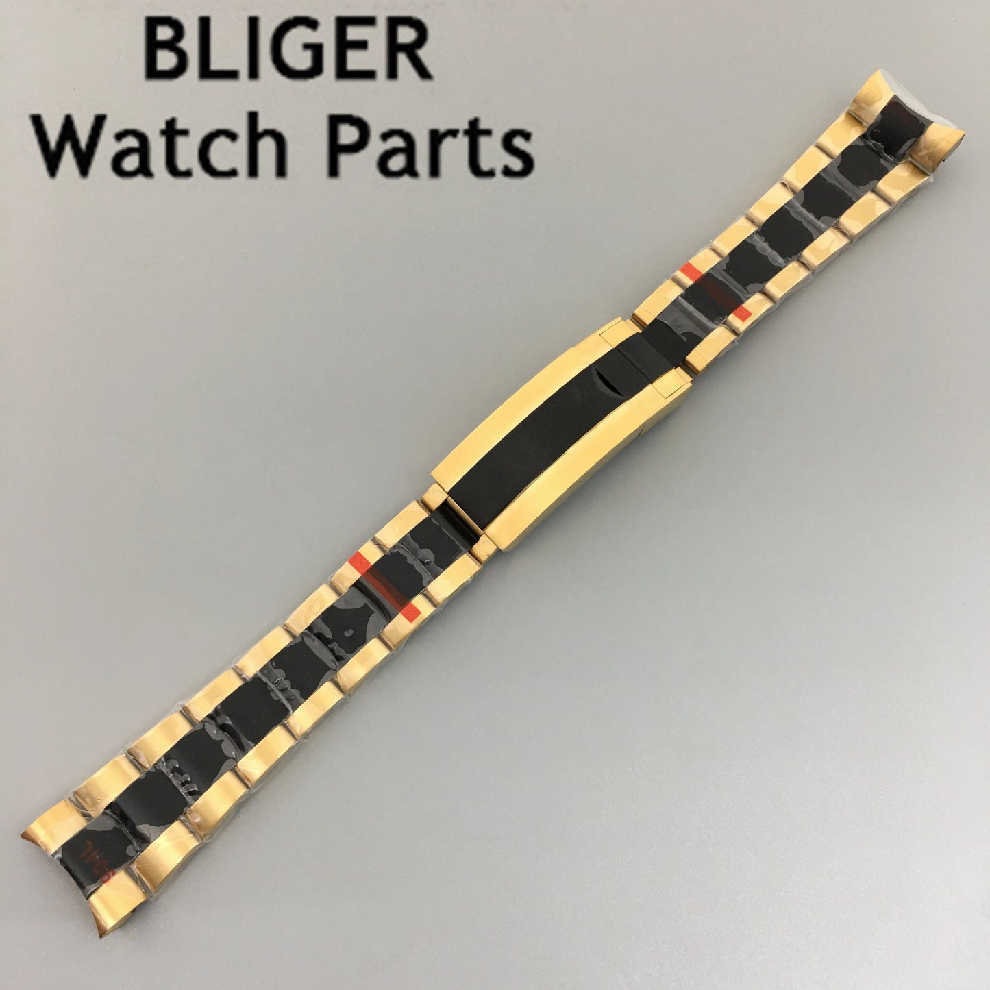 BLIGER 20mm silver black 316L solid stainless steel watch band folding buckle fit BLIGER 40mm watch case bracelet strap
