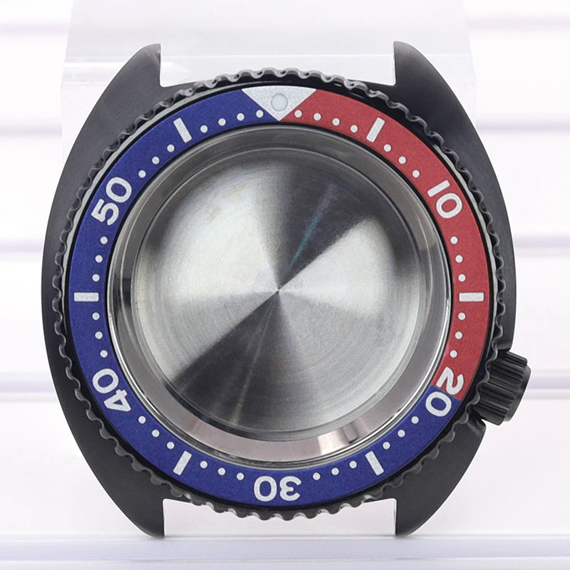 Black pvd 45mm Sapphire Glass Watch Cases 3.8 o'clock Screw-in Crown For Seiko nh35 nh36 4R36 Movement nh35 Watches Accessories