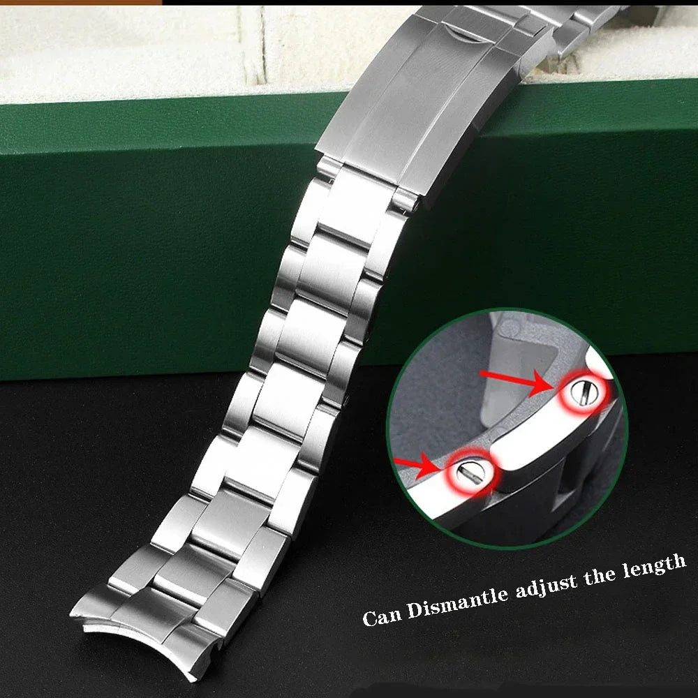 Solid stainless teel watchband For Rolex Daytona Oyster 21mm 20mm Perpetual Submariner for Seiko NH35 Watch Strap wrist bracelet