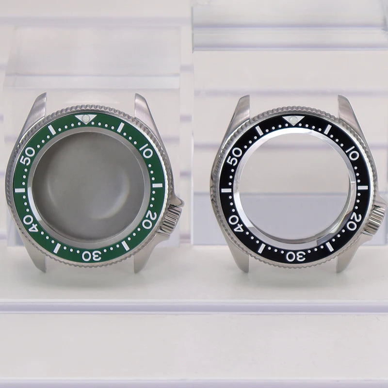 38mm Watch Case Sapphire Glass Part Black/Blue Ceramic Bezel For Seiko Nh35 Nh36 Nh34 Nh38 4R36 Movement 28.5mm-29mmDial Mod Skx