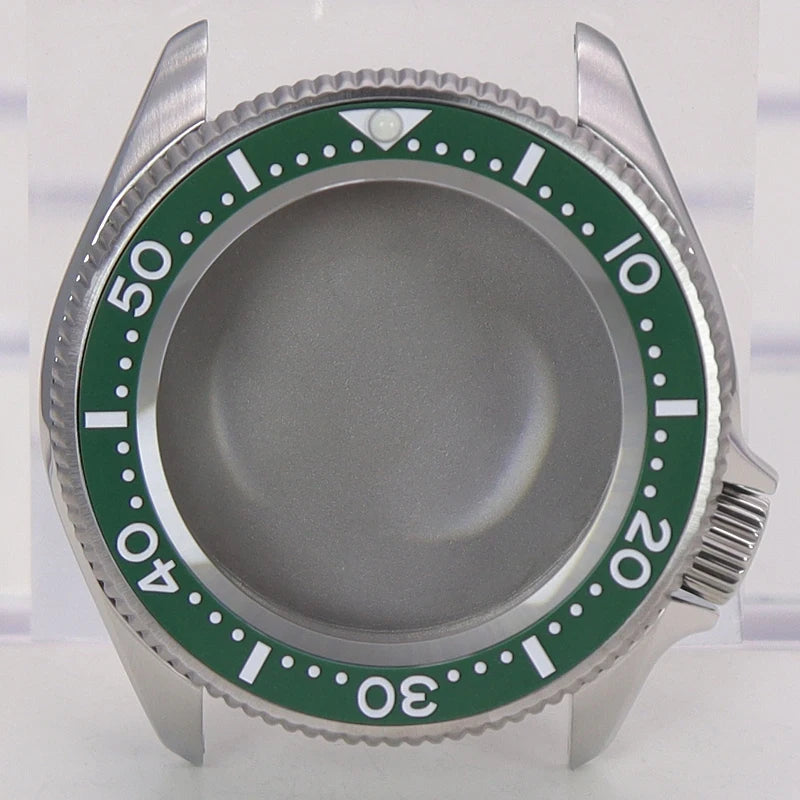38mm Watch Case Sapphire Glass Part Black/Blue Ceramic Bezel For Seiko Nh35 Nh36 Nh34 Nh38 4R36 Movement 28.5mm-29mmDial Mod Skx