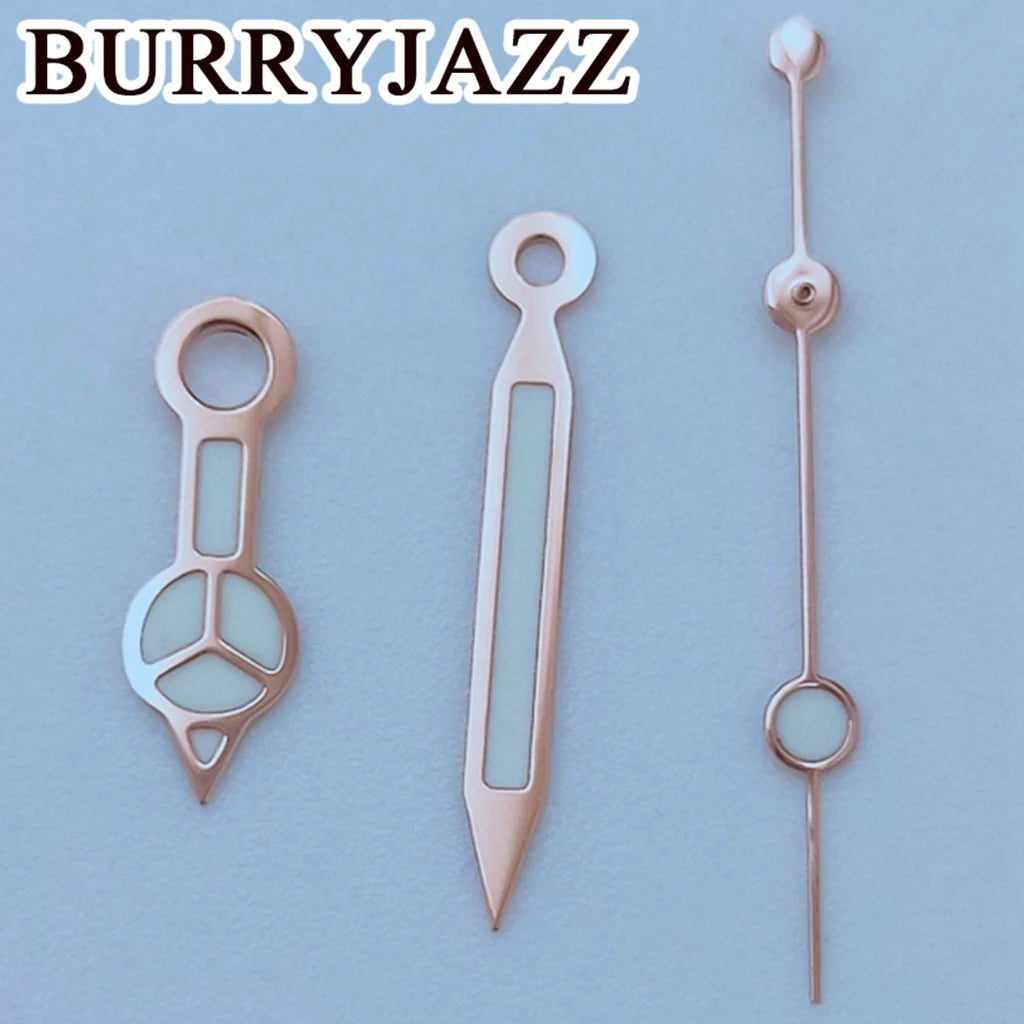 BURRYJAZZ NH35 NH36 NH38 7S26 7S36 4R35 4R36 Watch Hands Black Blue Silver Rose Gold Gold Red Green Hands Green Luminous