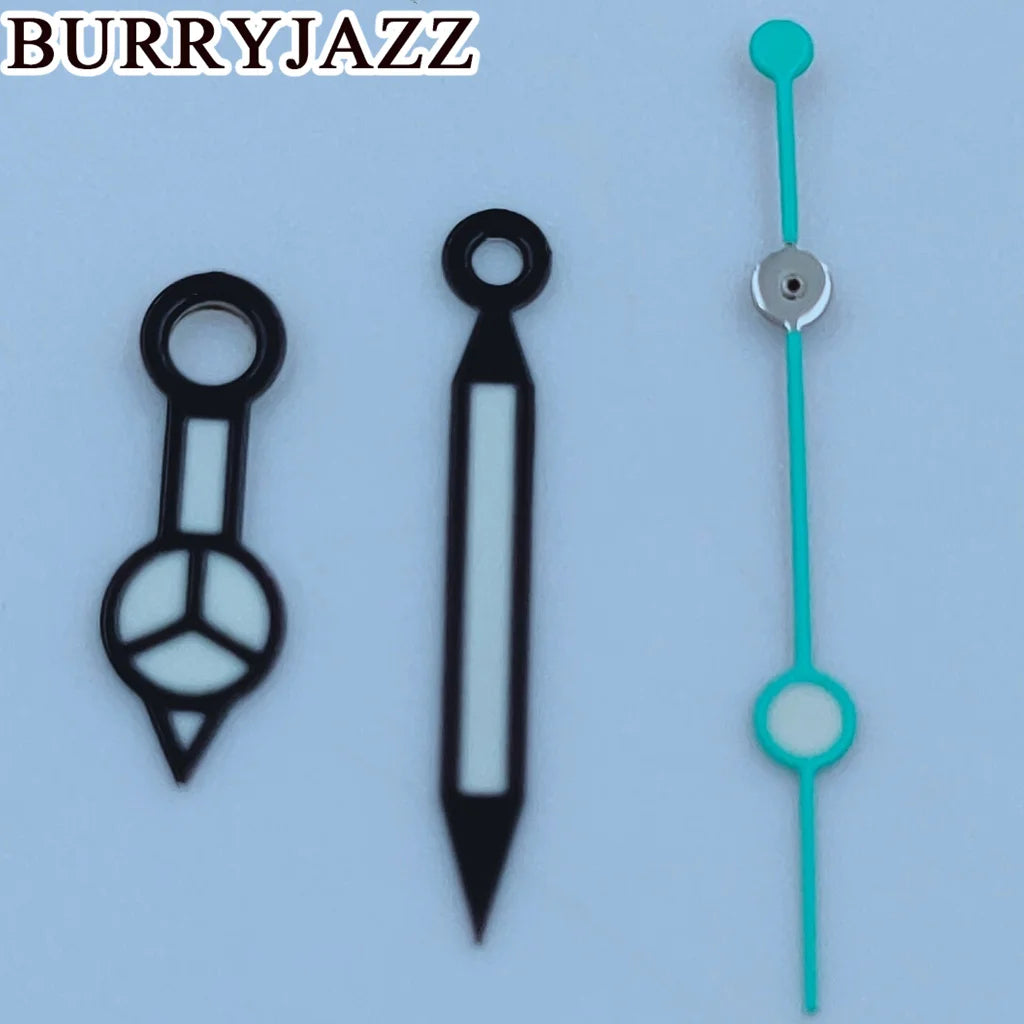 BURRYJAZZ NH35 NH36 NH38 7S26 7S36 4R35 4R36 Watch Hands Black Blue Silver Rose Gold Gold Red Green Hands Green Luminous