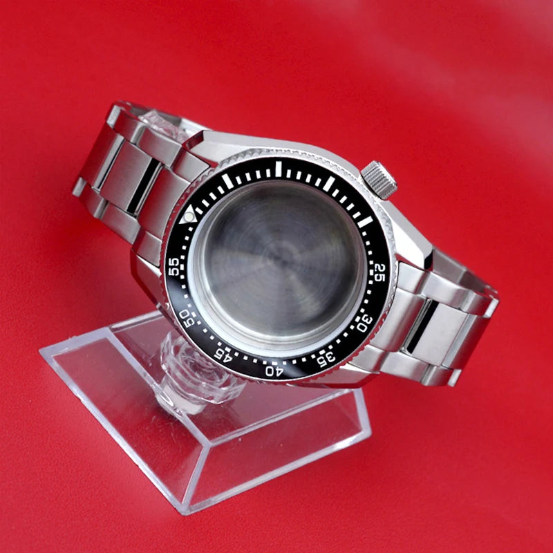 SPB185 SPB187 Watch Case Fit NH34 NH36 7S26 Movement Sapphire Glass NH35 Cases With 20mm Watch Bracelets Bezel Insert Parts