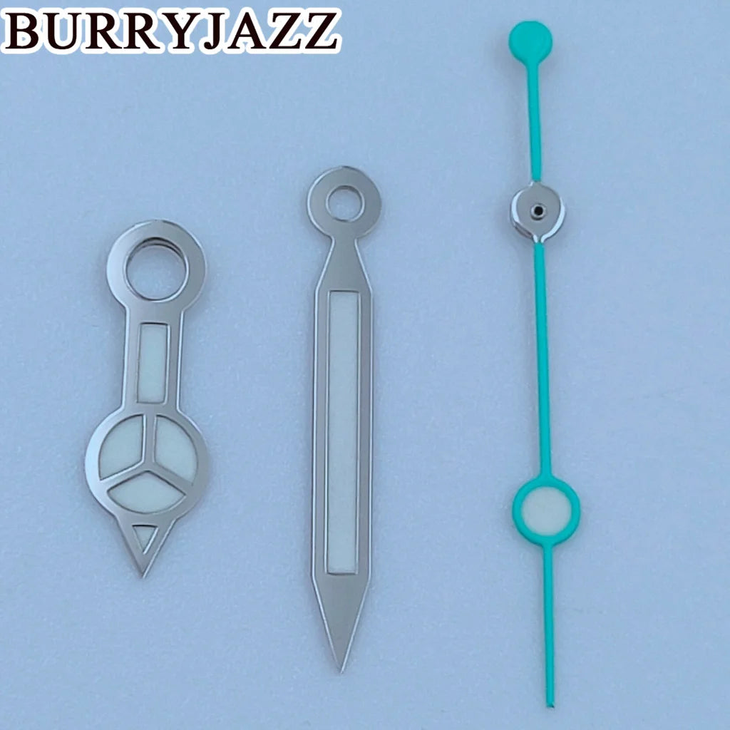 BURRYJAZZ NH35 NH36 NH38 7S26 7S36 4R35 4R36 Watch Hands Black Blue Silver Rose Gold Gold Red Green Hands Green Luminous