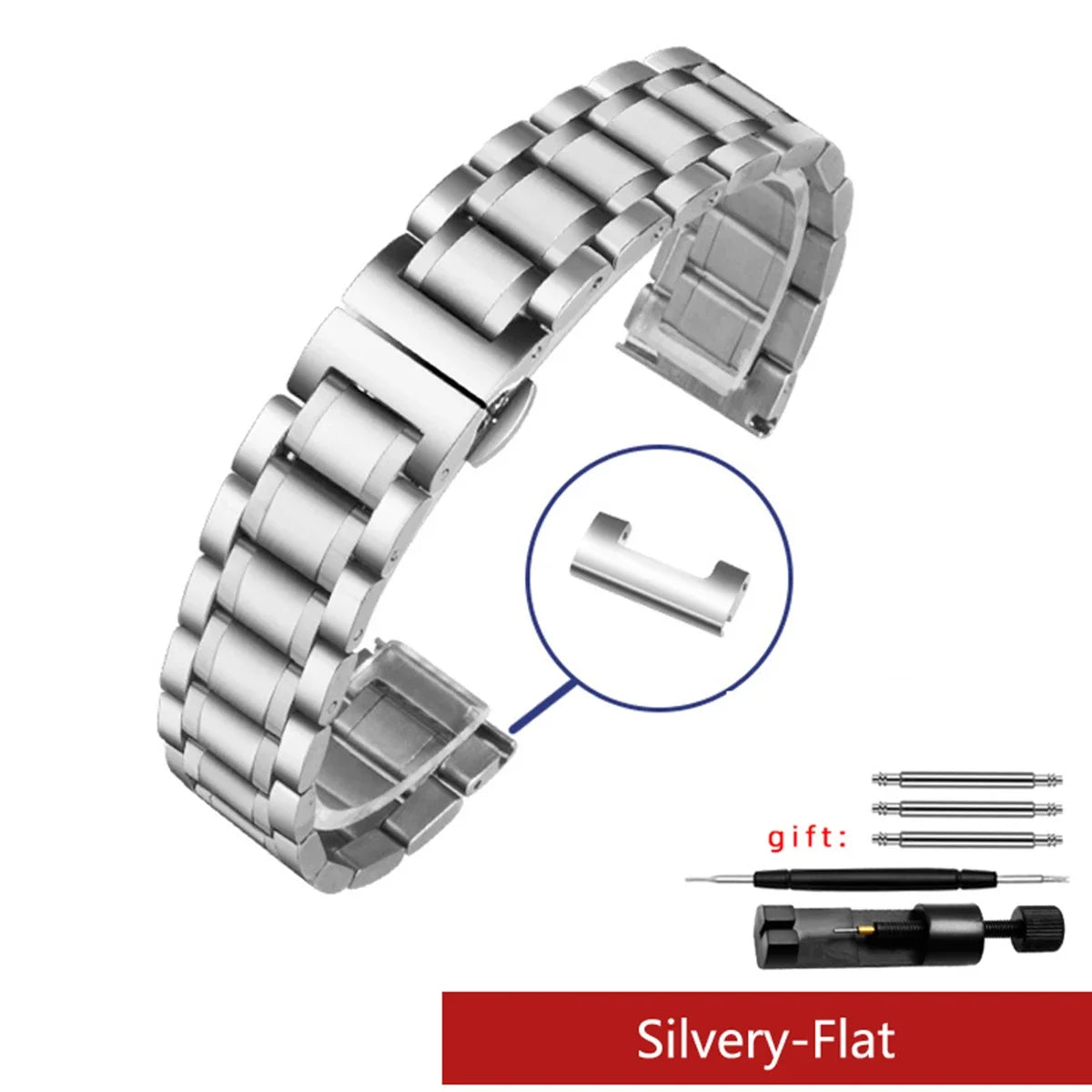 Business Watchband Bracelet For Any Brand Wristband Luxury Stainless Steel 20mm 22mm With Curved Strap Accessories Bands