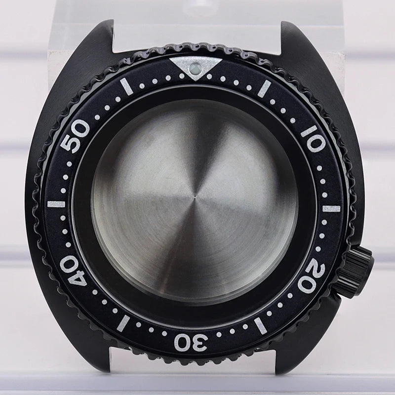 Black pvd 45mm Sapphire Glass Watch Cases 3.8 o'clock Screw-in Crown For Seiko nh35 nh36 4R36 Movement nh35 Watches Accessories