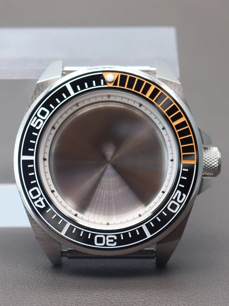 43.8mm Watch Cases Modified Seiko Samurai Diving Sapphire Glass Ceramic Bezel Insert Parts For nh35 nh36 Movement 28.5mm Dial