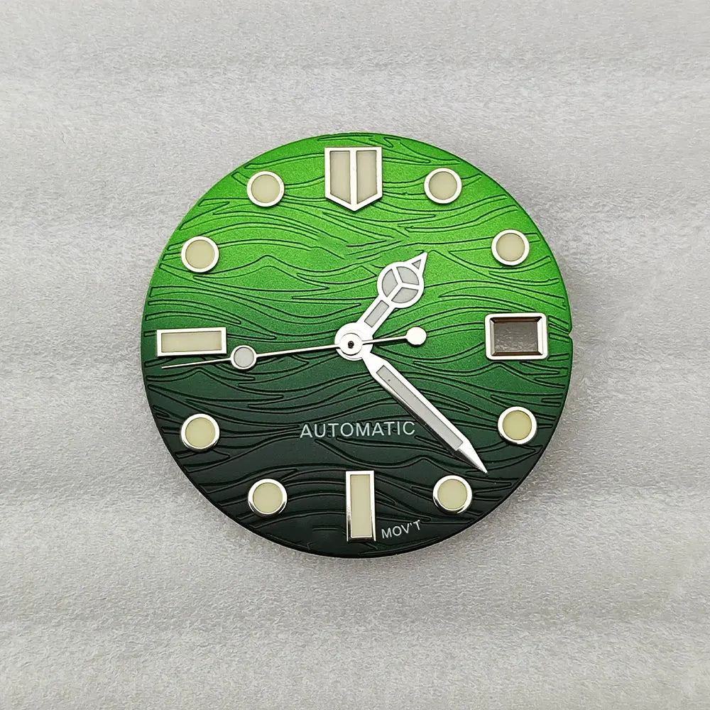 NH35 dial NH36 dial watch dial 28.5mm dial green luminous suitable for NH35 NH36 movement modification watch accessories