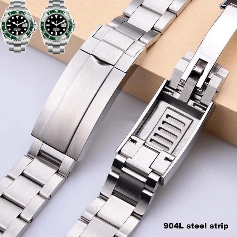 Solid stainless teel watchband For Rolex Daytona Oyster 21mm 20mm Perpetual Submariner for Seiko NH35 Watch Strap wrist bracelet