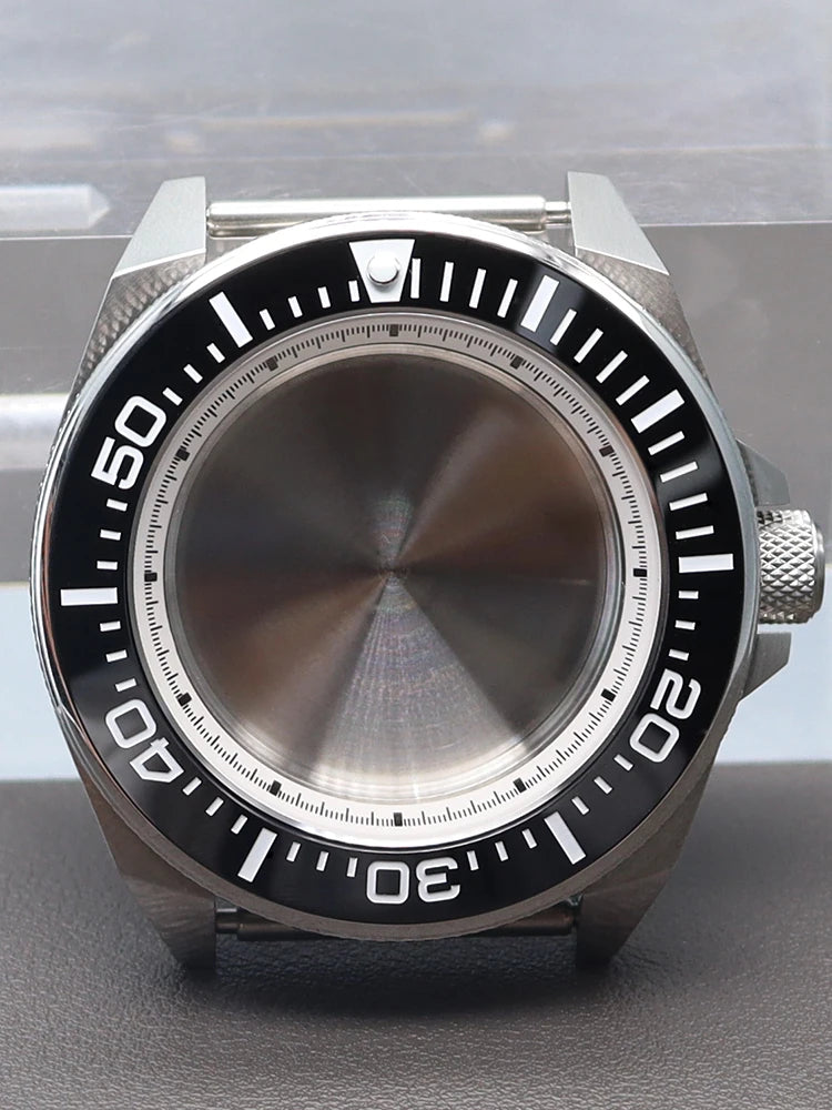 43.8mm Watch Cases Modified Seiko Samurai Diving Sapphire Glass Ceramic Bezel Insert Parts For nh35 nh36 Movement 28.5mm Dial