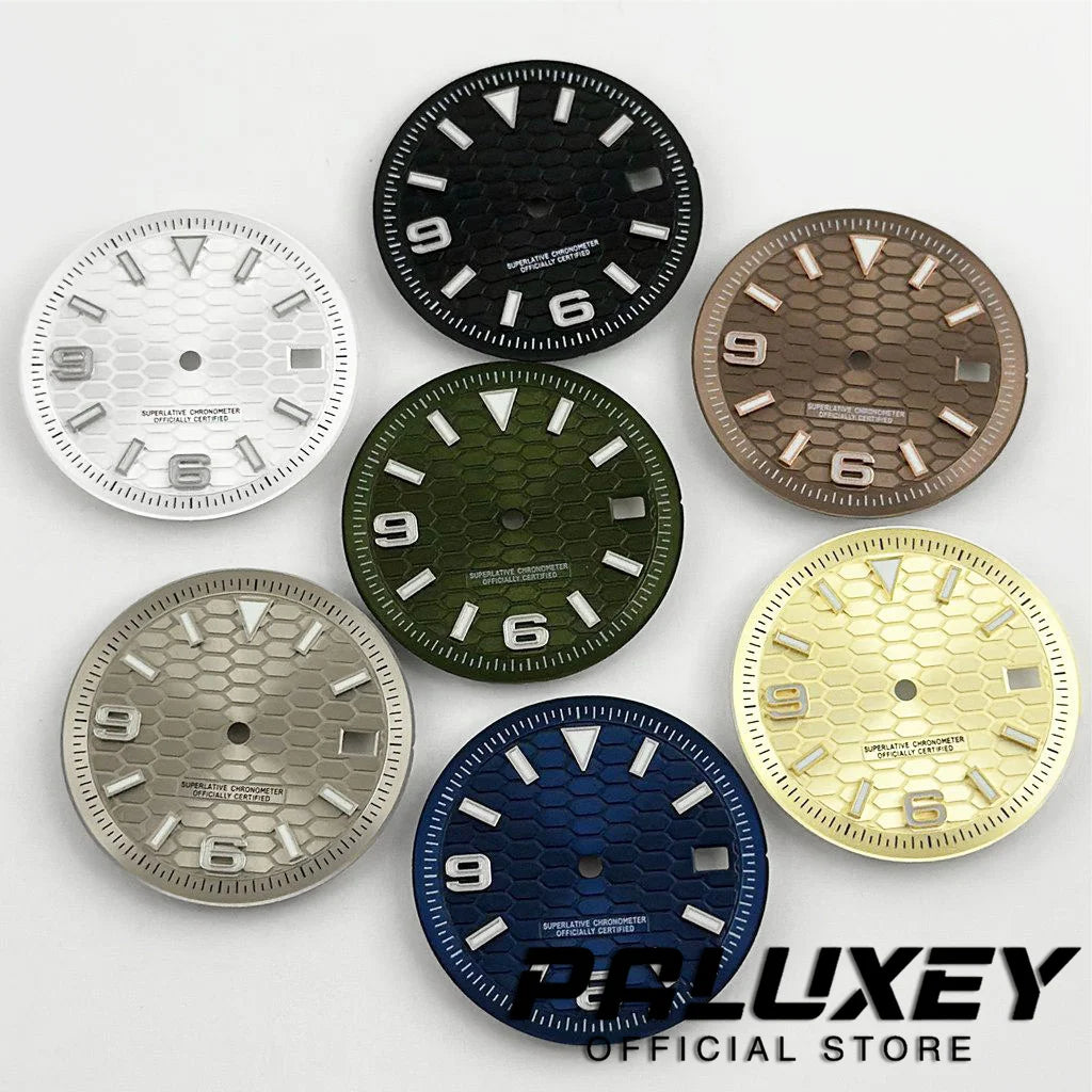 NH35 28.5MM/31MM Modified Perpetual Land-Dweller Watch Dial For NH35 4R35 Movement BGW9 Luminous Watch Faces Replacement Parts