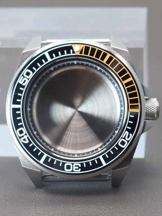 43.8mm Watch Cases Modified Seiko Samurai Diving Sapphire Glass Ceramic Bezel Insert Parts For nh35 nh36 Movement 28.5mm Dial