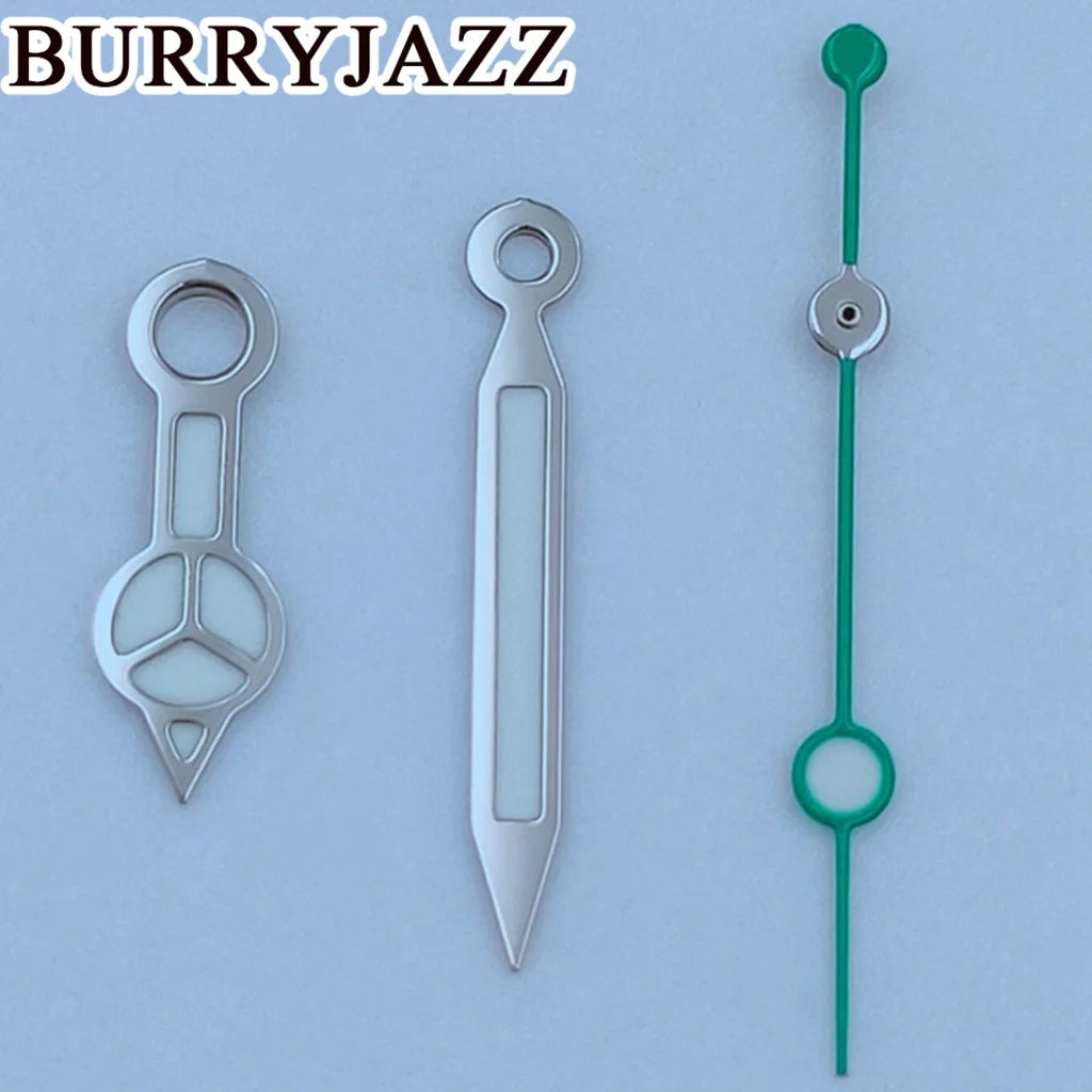 BURRYJAZZ NH35 NH36 NH38 7S26 7S36 4R35 4R36 Watch Hands Black Blue Silver Rose Gold Gold Red Green Hands Green Luminous