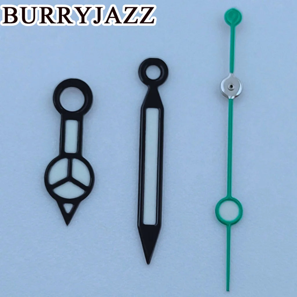 BURRYJAZZ NH35 NH36 NH38 7S26 7S36 4R35 4R36 Watch Hands Black Blue Silver Rose Gold Gold Red Green Hands Green Luminous