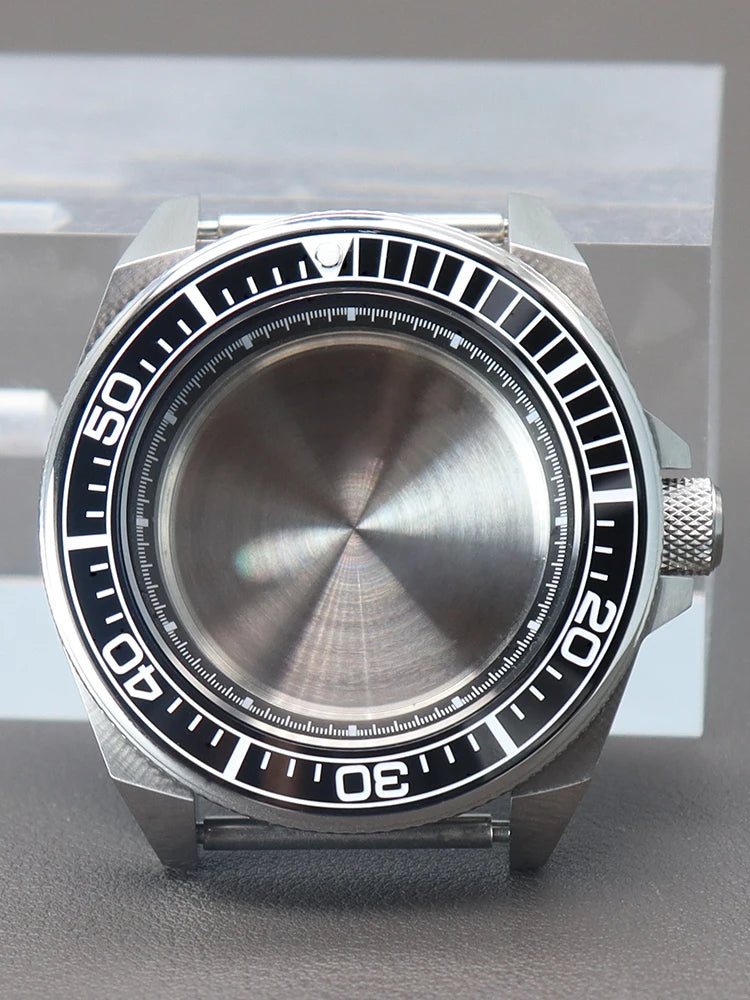 43.8mm Watch Cases Modified Seiko Samurai Diving Sapphire Glass Ceramic Bezel Insert Parts For nh35 nh36 Movement 28.5mm Dial
