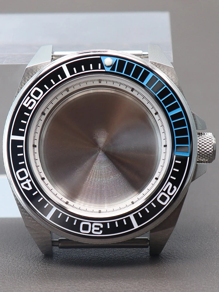 43.8mm Watch Cases Modified Seiko Samurai Diving Sapphire Glass Ceramic Bezel Insert Parts For nh35 nh36 Movement 28.5mm Dial